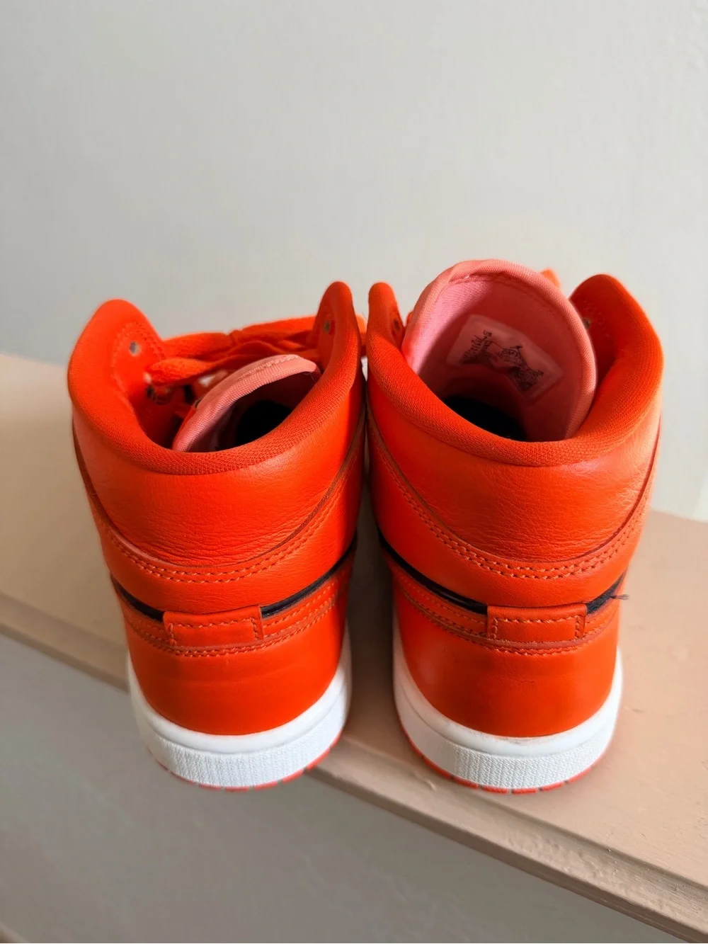 Nike Air Jordan 1 Orange and Black High-Top Sneakers